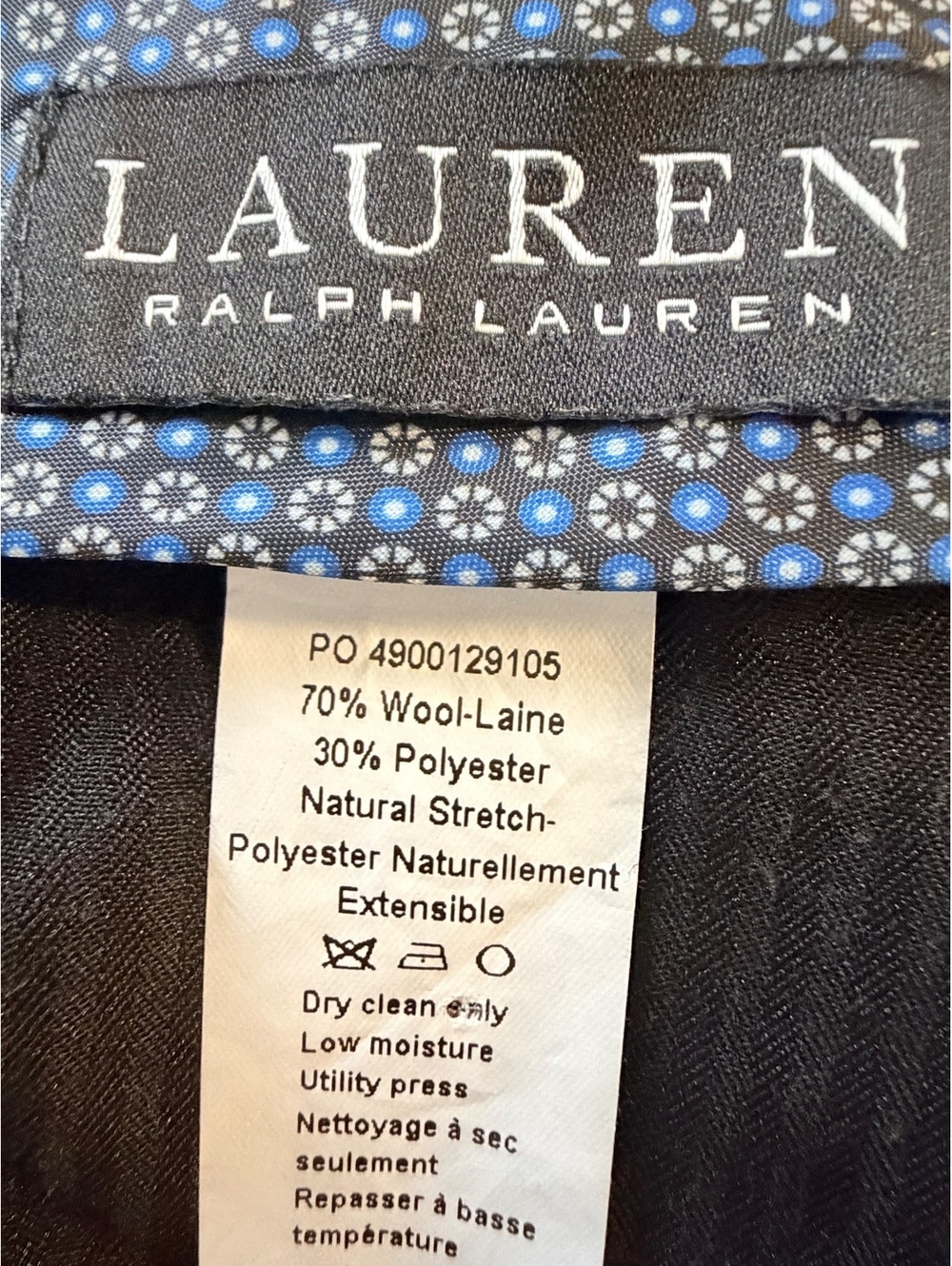 Lauren Ralph Lauren Men's Gray Wool Blend Dress Pants Size 40 - Picture 8 of 12